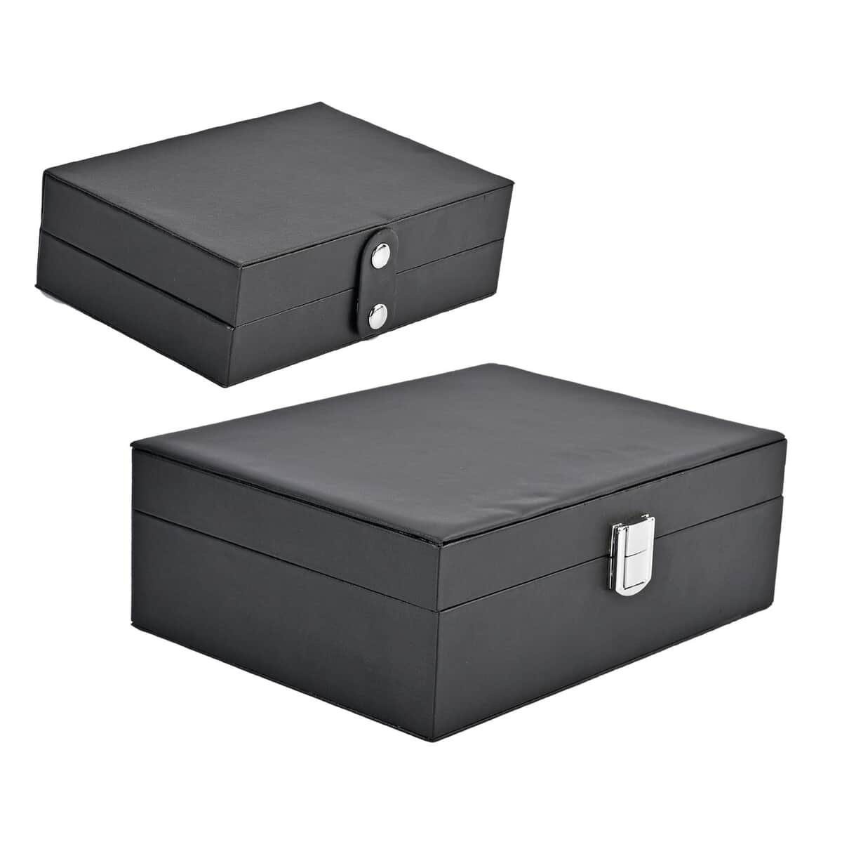 Black Faux Leather New design Set of 2 Jewelry Box image number 3