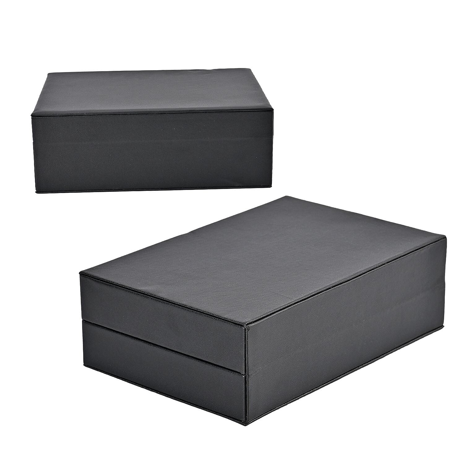 Black Faux Leather New design Set of 2 Jewelry Box
