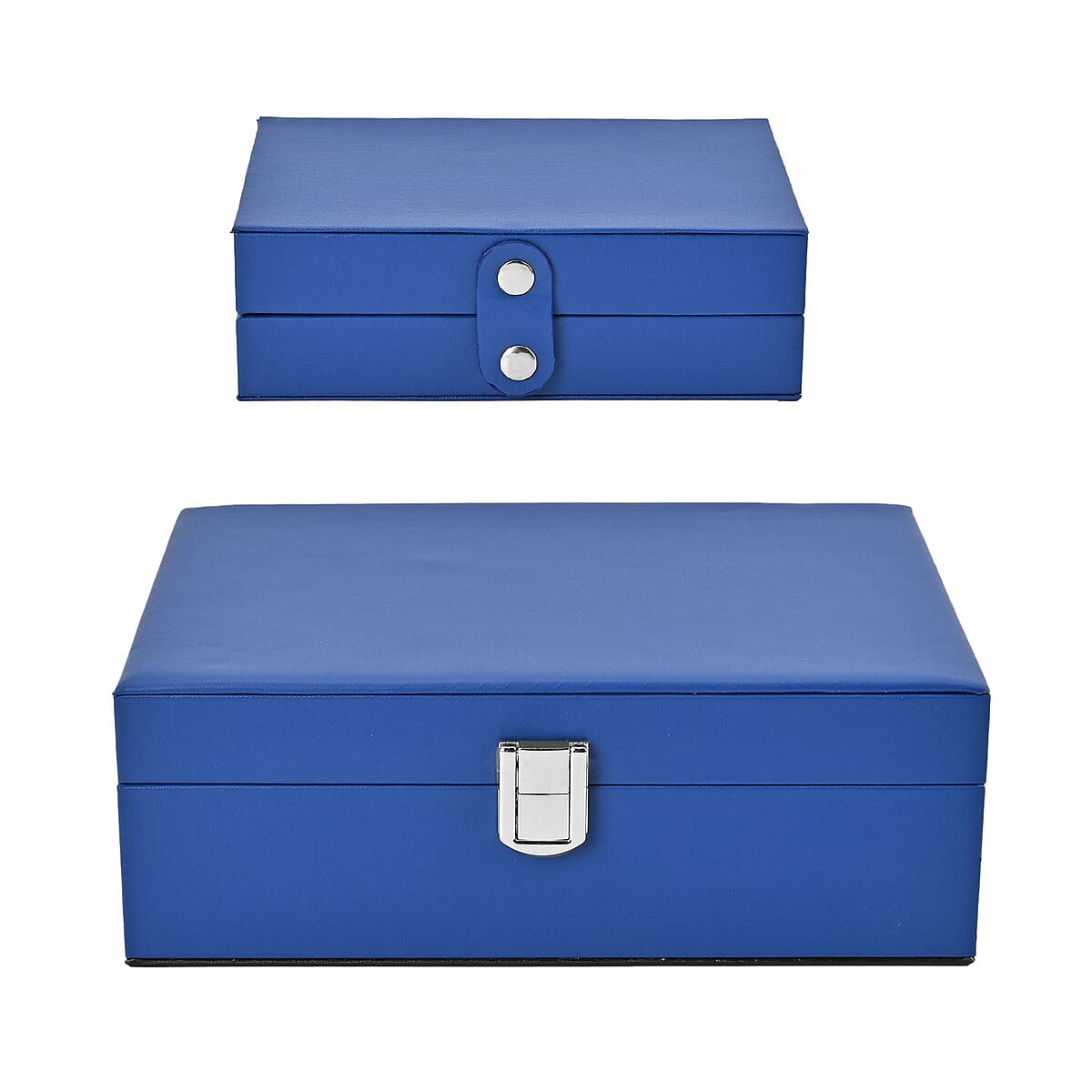 Blue Faux Leather New design Set of 2 Jewelry Box image number 2