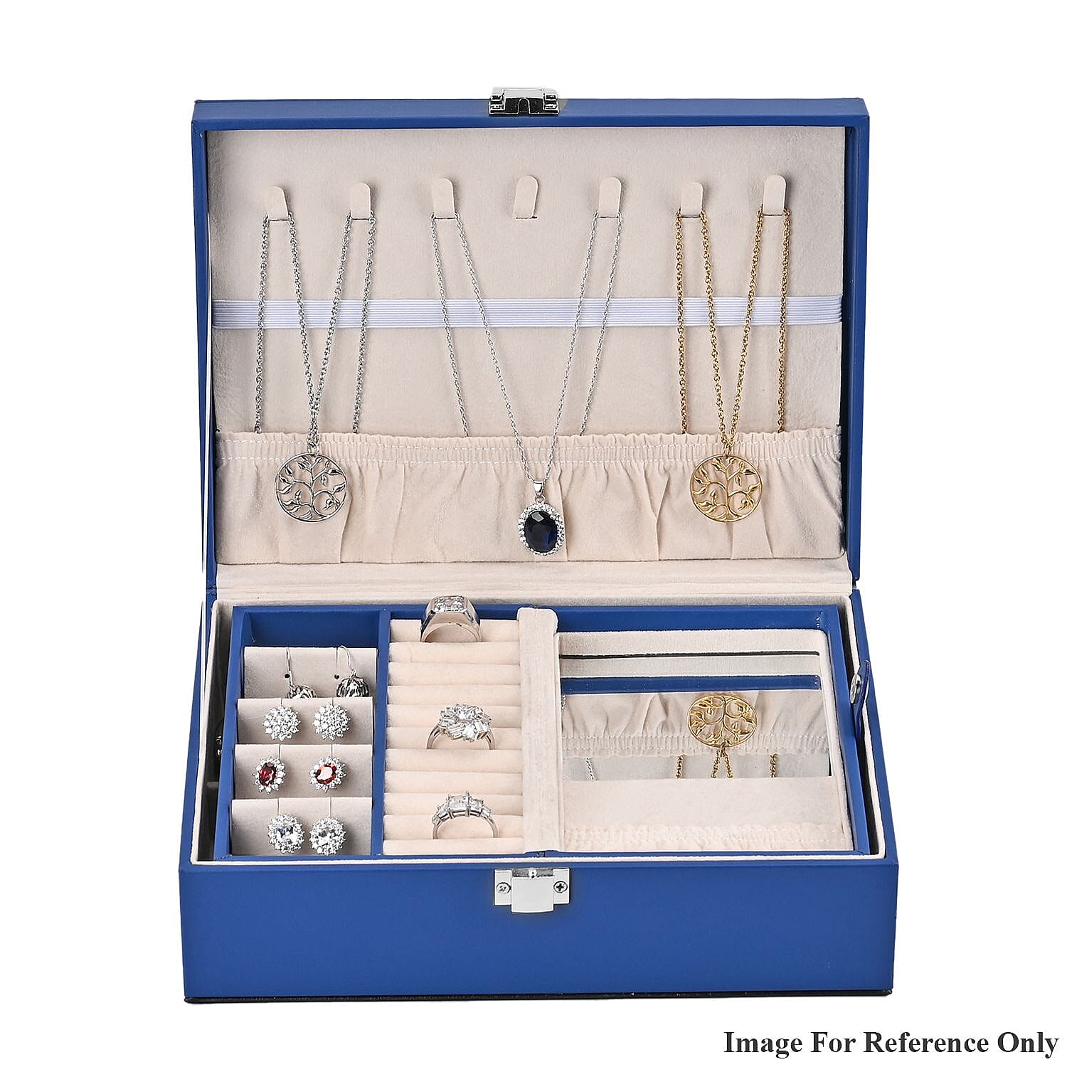 Blue Faux Leather New design Set of 2 Jewelry Box