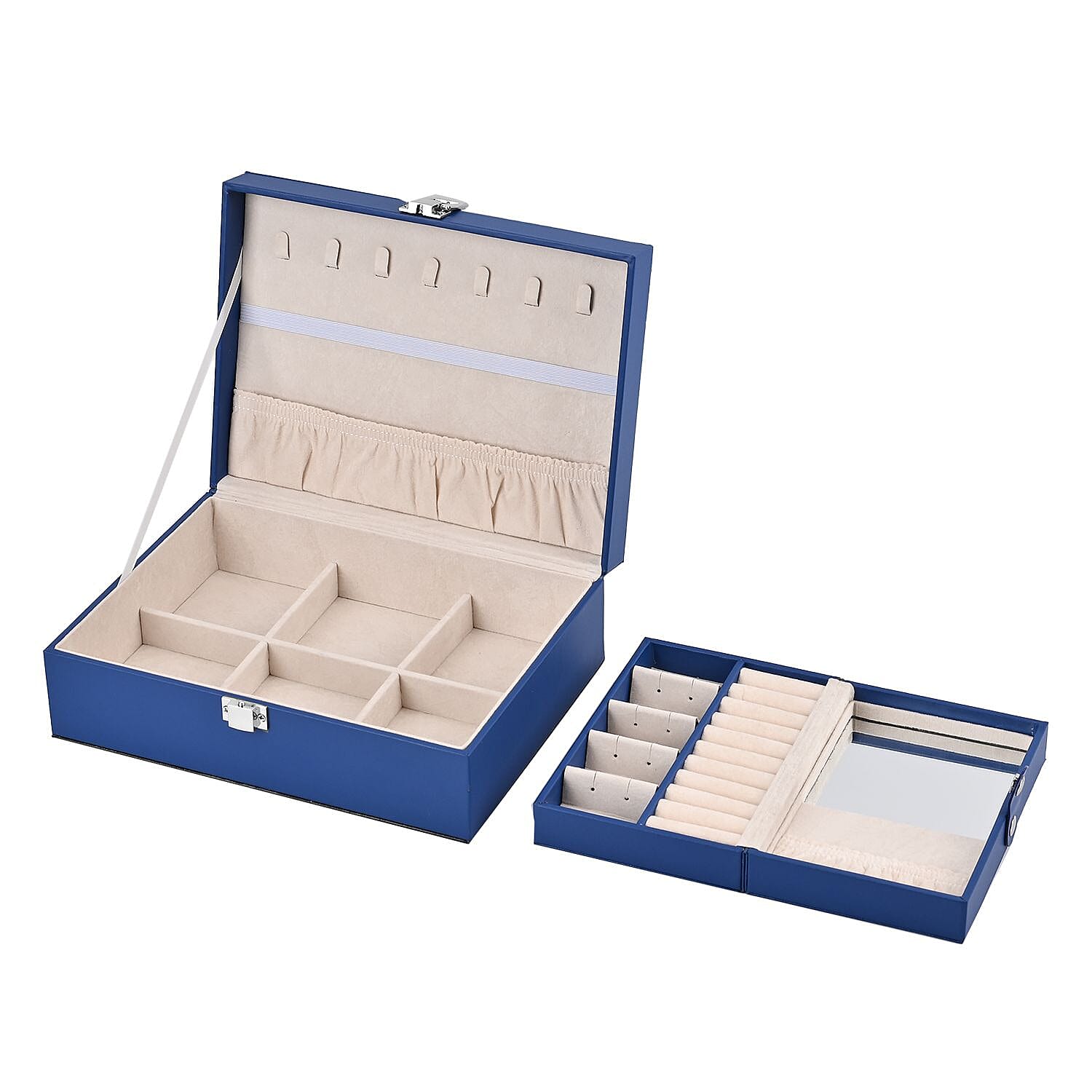Blue Faux Leather New design Set of 2 Jewelry Box