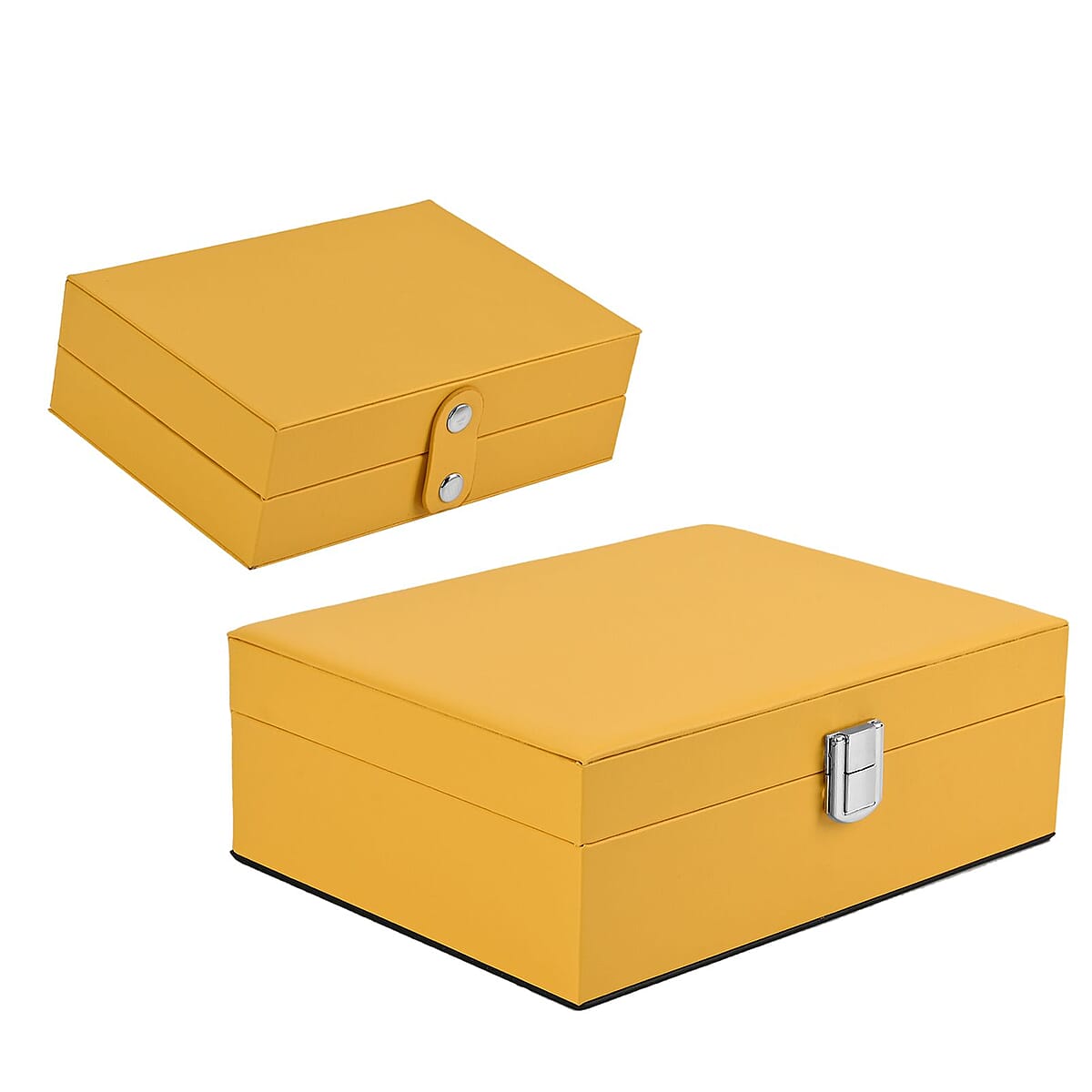 Yellow Faux Leather New design Set of 2 Jewelry Box image number 3