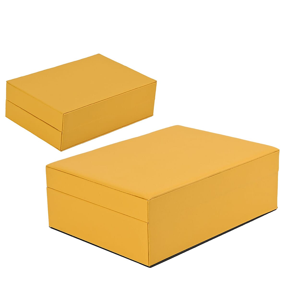 Yellow Faux Leather New design Set of 2 Jewelry Box image number 4
