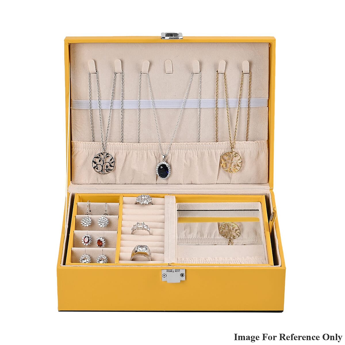 Yellow Faux Leather New design Set of 2 Jewelry Box image number 5