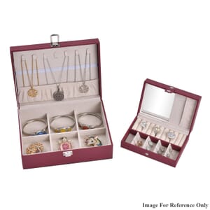 Burgundy Faux Leather New design Set of 2 Jewelry Box