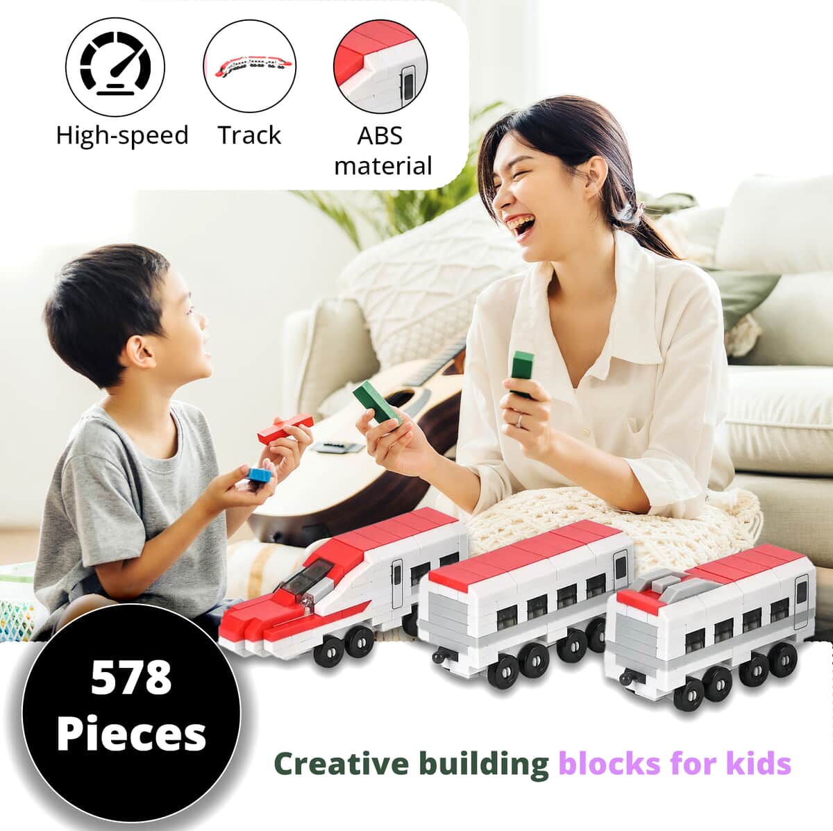 Train Building Blocks Toys (Included 578 Pieces Blocks) image number 2