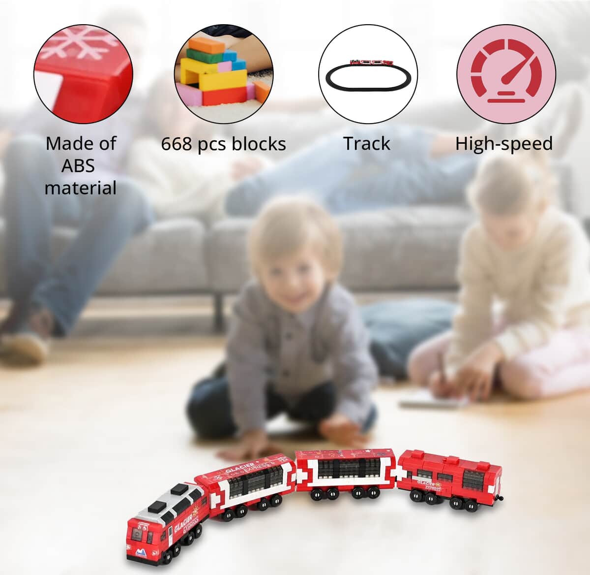 Train Building Blocks Toys (Included 668 Pieces Blocks) image number 2