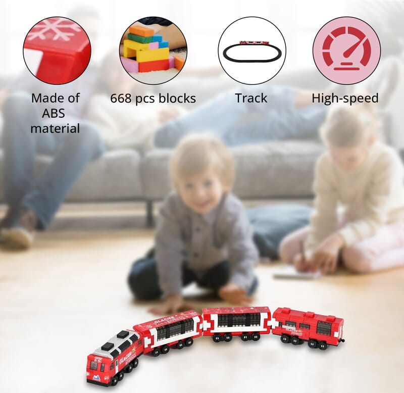 Train Building Blocks Toys (Included 668 Pieces Blocks)