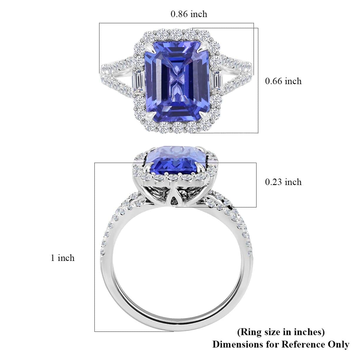 Ankur Treasure Chest Modani 950 Platinum AAAA Tanzanite and Diamond G-H SI Ring (Size 10.0) 5.25 Grams 3.75 ctw image number 4