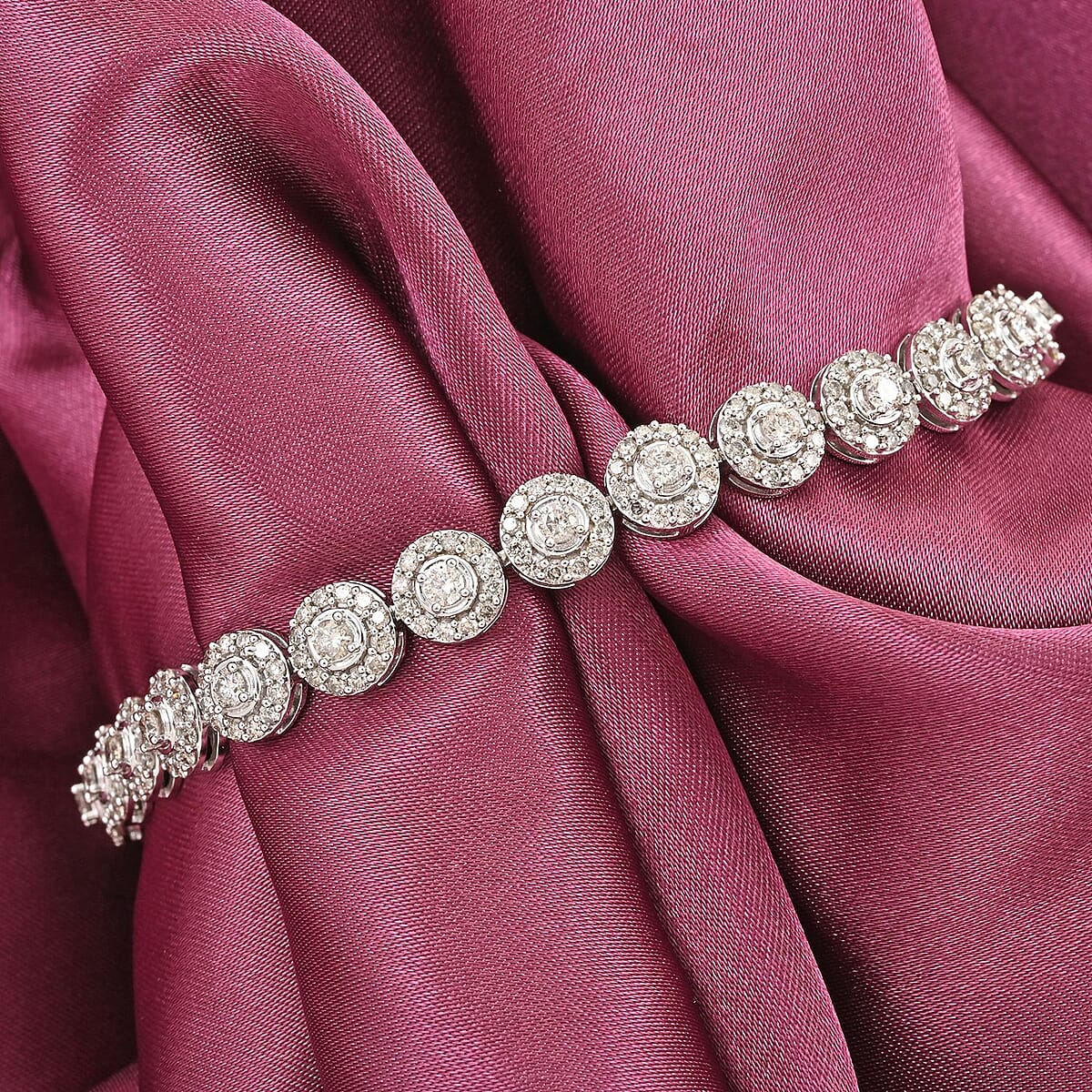 14K White Gold Diamond Bracelet (7.50 In) 16 Grams 5.00 ctw image number 1