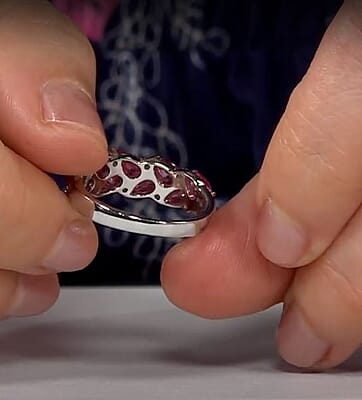 Ankur Treasure Chest Modani 14K White Gold Majenta Beryllium treated Padparadscha Sapphire and G-H VS Diamond Ring, Promise Rings (Size 10.0) 2.10 ctw