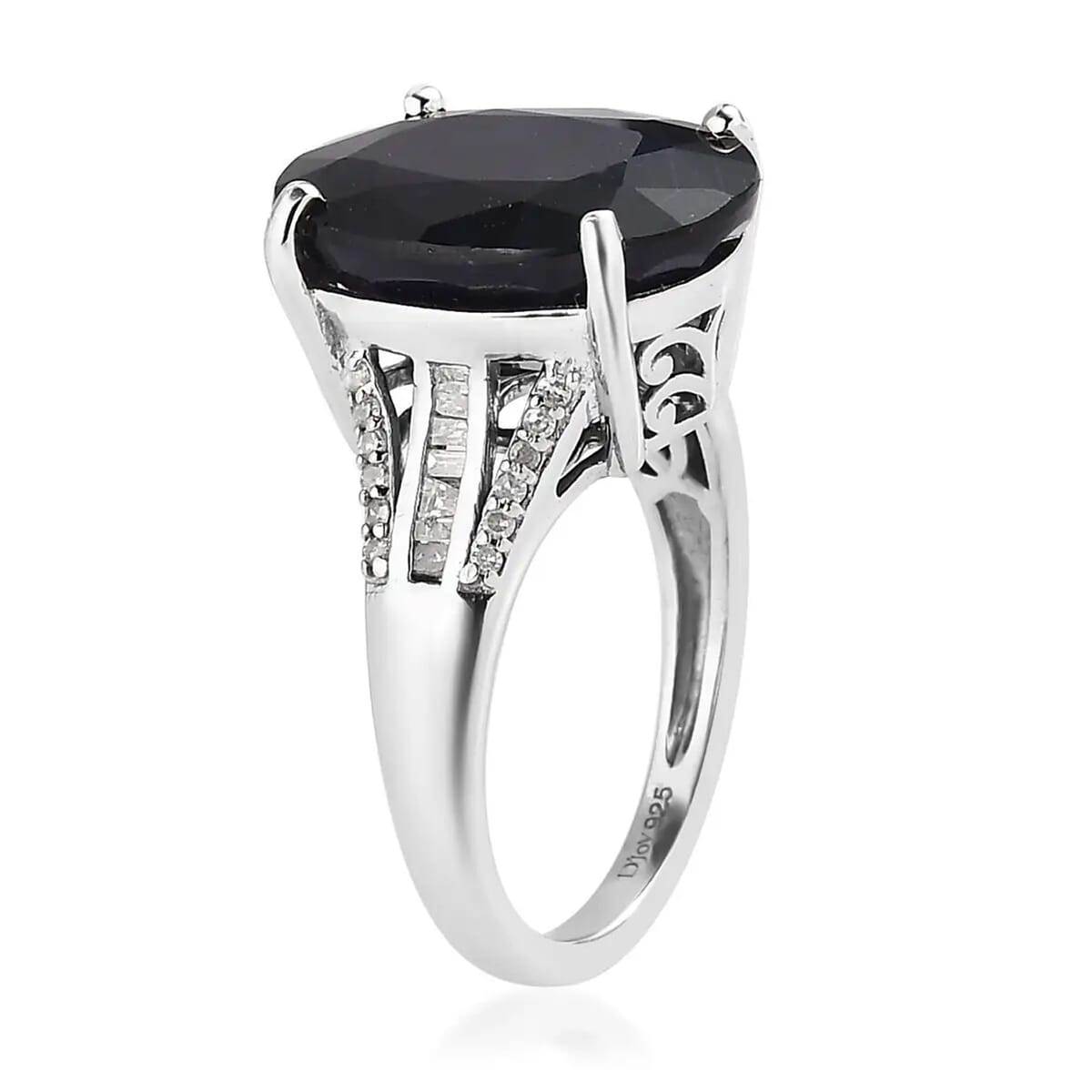 Masoala Sapphire (D) and Diamond 14.85 ctw Ring in Platinum Over Sterling Silver (Size 7.0) image number 5