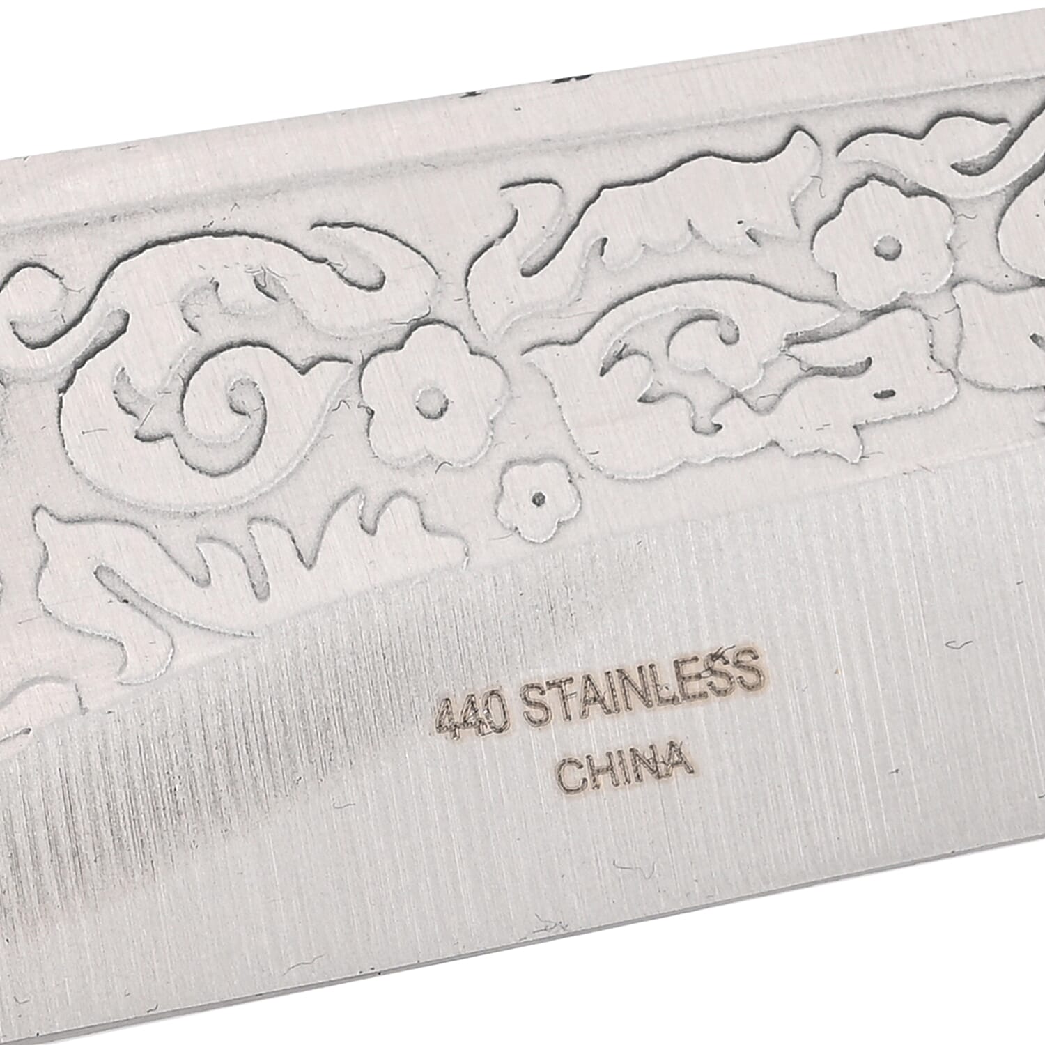 Dark Silver Outdoor Hunting Knife Stainless Steel with Eagle Streak Printed (Blade 8)