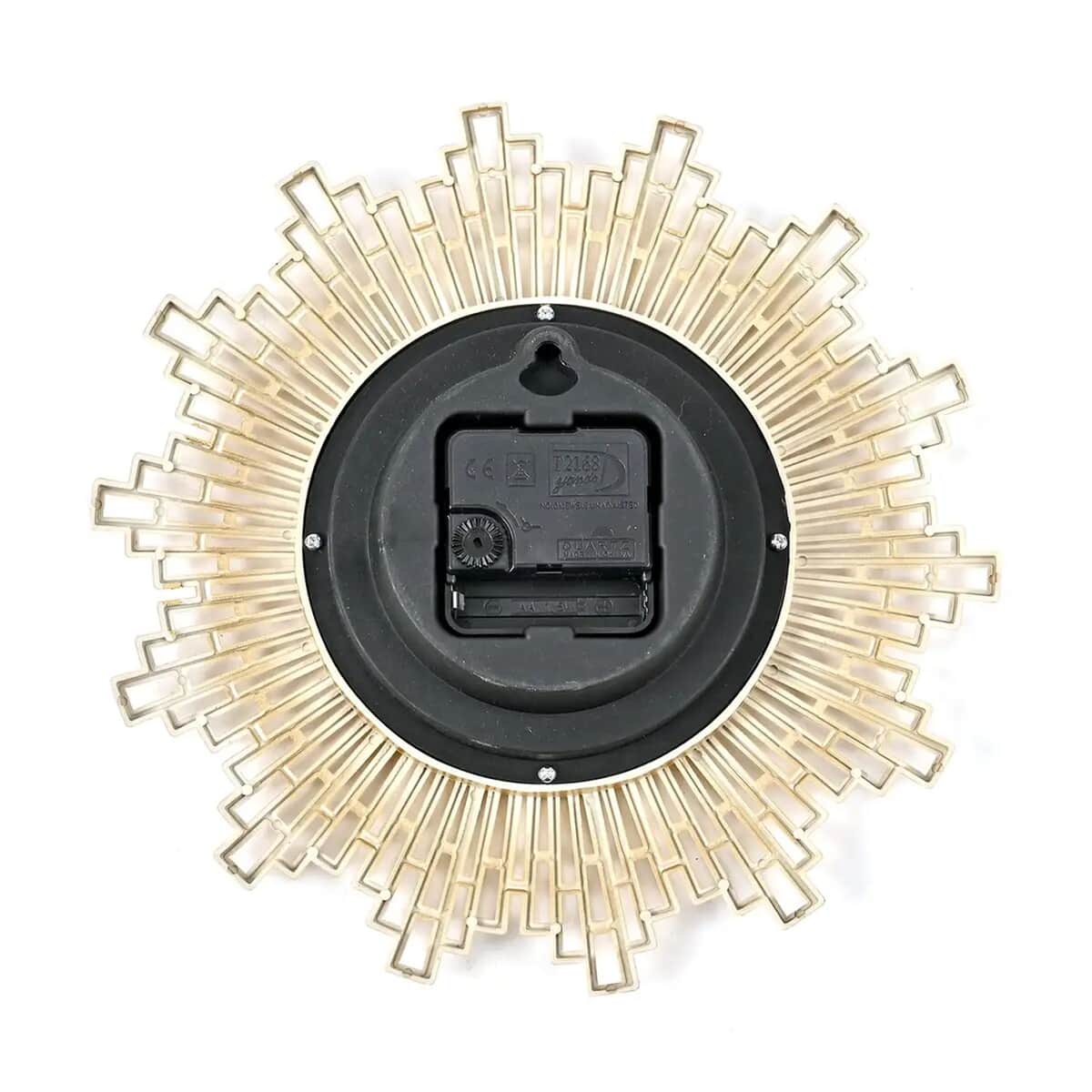 Vintage Sunburst Wall Clock (9.84x9.84) (1xAA Battery Not Included) and 2pcs Mirror (9.84x9.84) image number 5