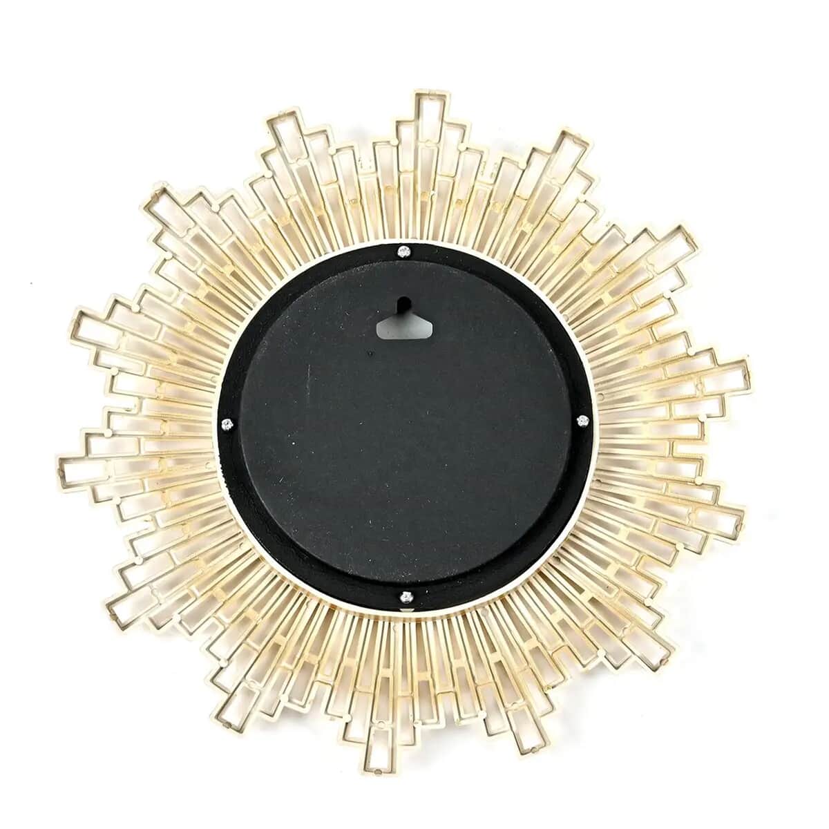 Vintage Sunburst Wall Clock (9.84x9.84) (1xAA Battery Not Included) and 2pcs Mirror (9.84x9.84) image number 6