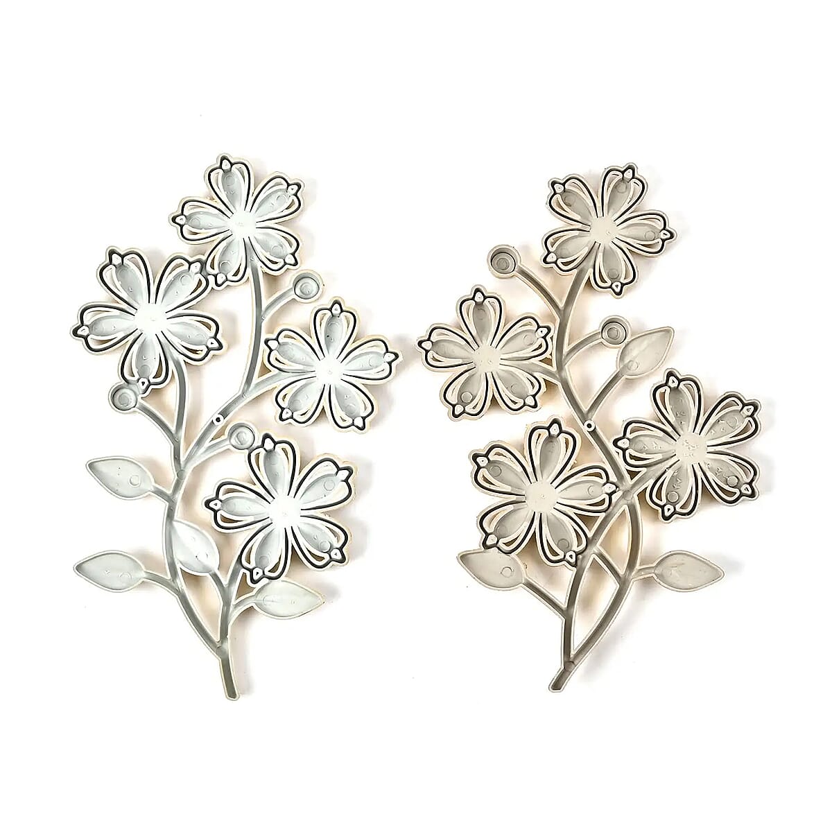 Gold Color Fancy Wall Clock (1xAA Battery Not Included) and 2pcs Flower Decor image number 6