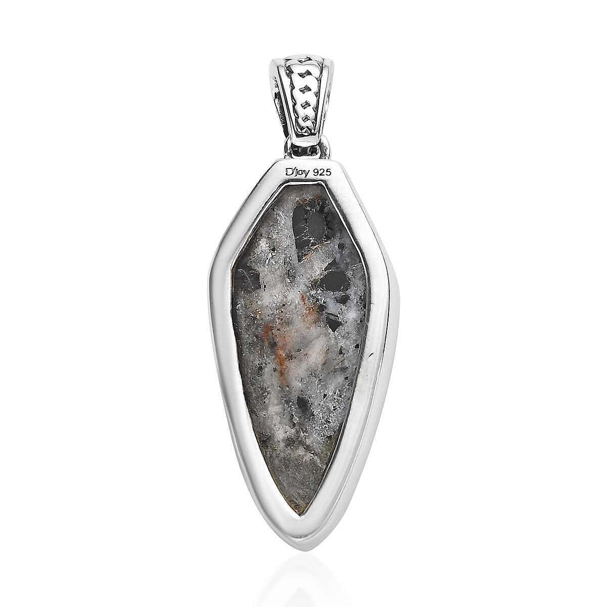 Artisan Crafted White Buffalo Solitaire Pendant in Sterling Silver 15.85 ctw image number 4