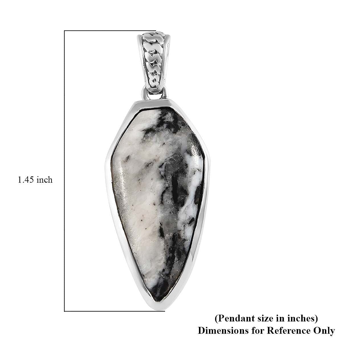 Artisan Crafted White Buffalo Solitaire Pendant in Sterling Silver 15.85 ctw image number 5