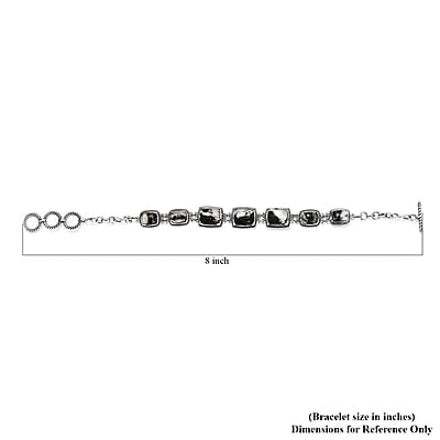 Artisan Crafted White Buffalo Toggle Clasp Bracelet in Sterling Silver (7.25 In) 17.90 ctw