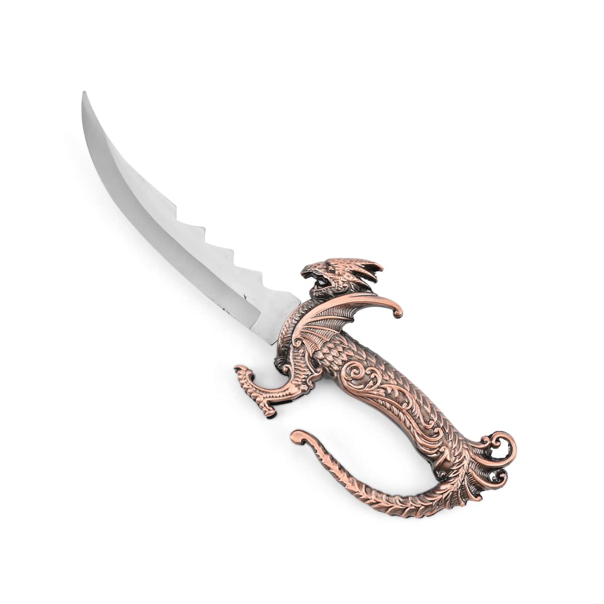 Copper Color Outdoor Hunting Knife Stainless Steel Blade 7.75" and Dragon Handle image number 0