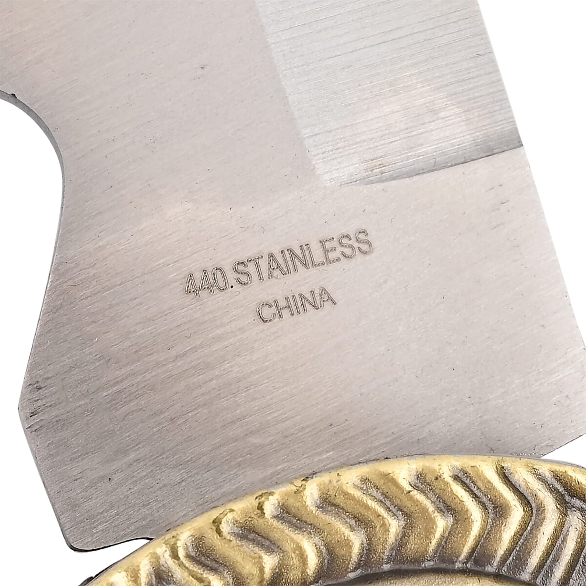 Green Copper Color Outdoor Knife with Stainless Steel Blade, Scabbard Handle, Survival Steel Blade Knife, Camping Knives for Men women  image number 5