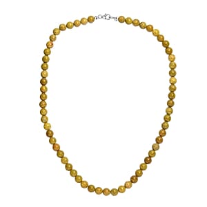 Green Opal 181.00 ctw Necklace in Sterling Silver 20 Inches