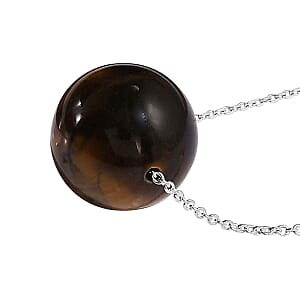 Tigers Eye 50.00 ctw Necklace in Sterling Silver 20 Inches