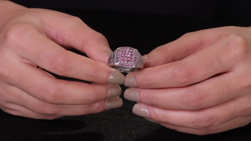 Lotus Garnet Men's Ring in Stainless Steel (Size 10.0) 1.30 ctw