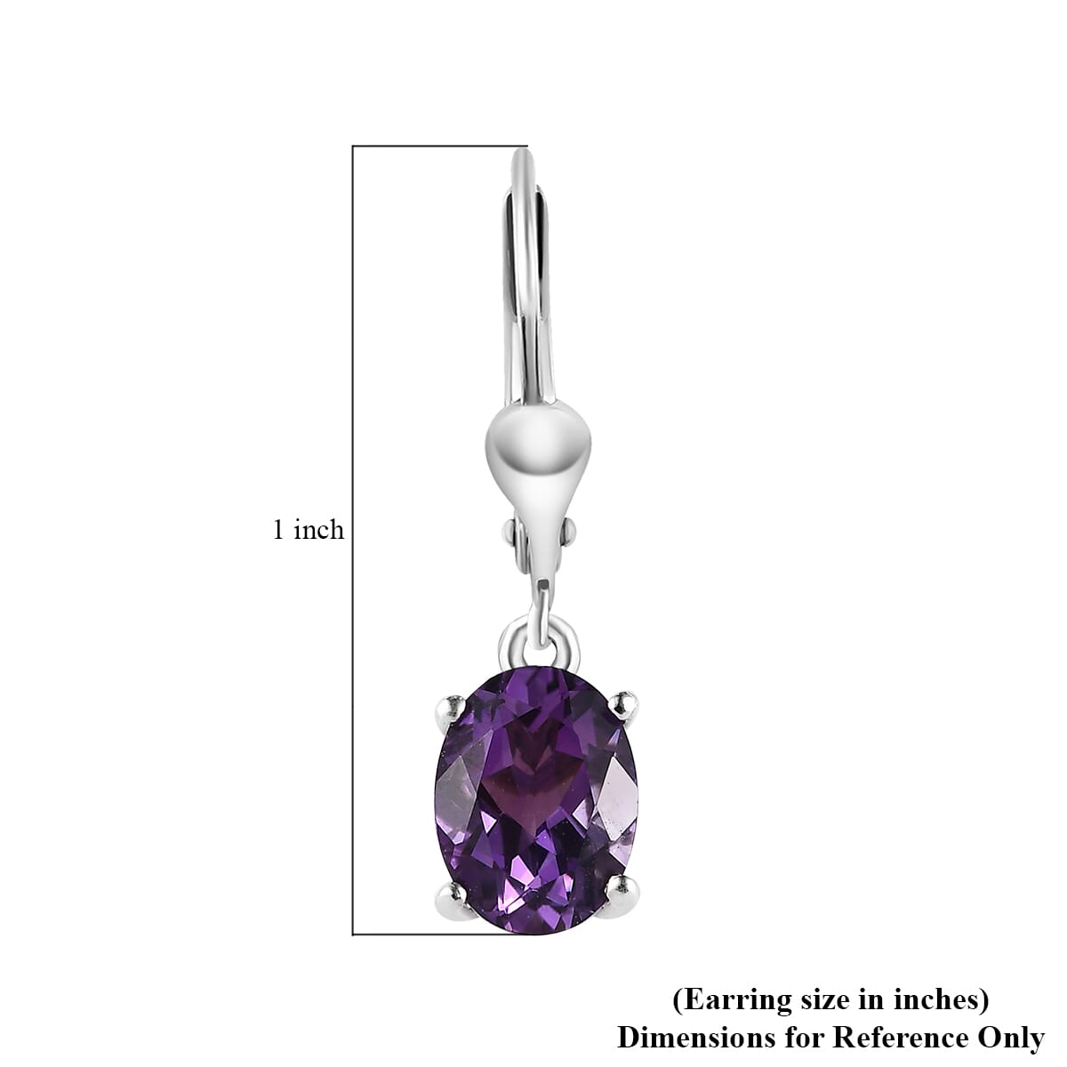 Premium Uruguayan Amethyst Lever Back Earrings in Platinum Over Sterling Silver 2.40 ctw image number 4