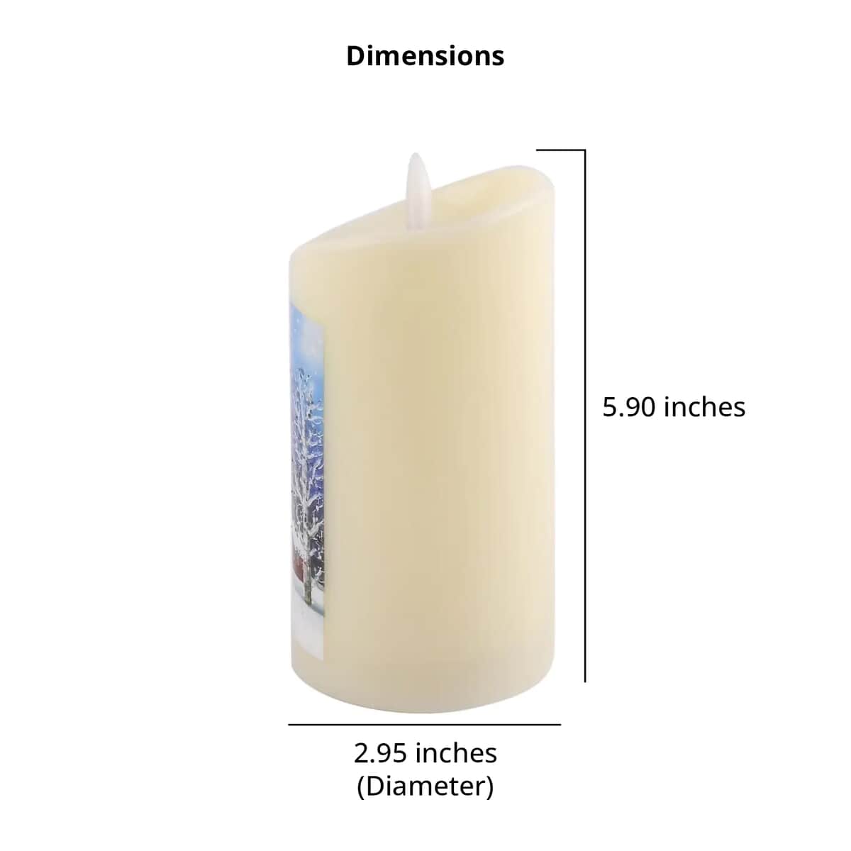 Christmas Theme Pattern Fiber Optic LED Candle Light (2.95"x2.95"x5.90") (3 AAA Battery Not Included) image number 4