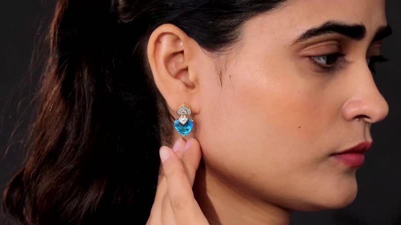GP Amore Collection Caribbean Quartz (Triplet) and Multi Gemstone Earrings in Vermeil Yellow Gold Over Sterling Silver 11.35 ctw