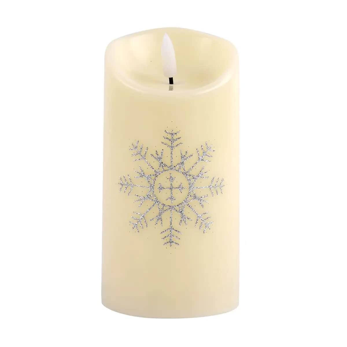 Blue Snowflake Pattern Fiber Optic LED Candle Light image number 0