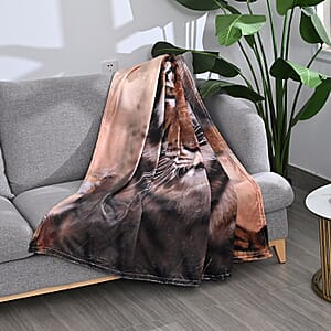 Homesmart Digital Print Tiger Pattern Flannel Blanket (60x80) (Microfiber)