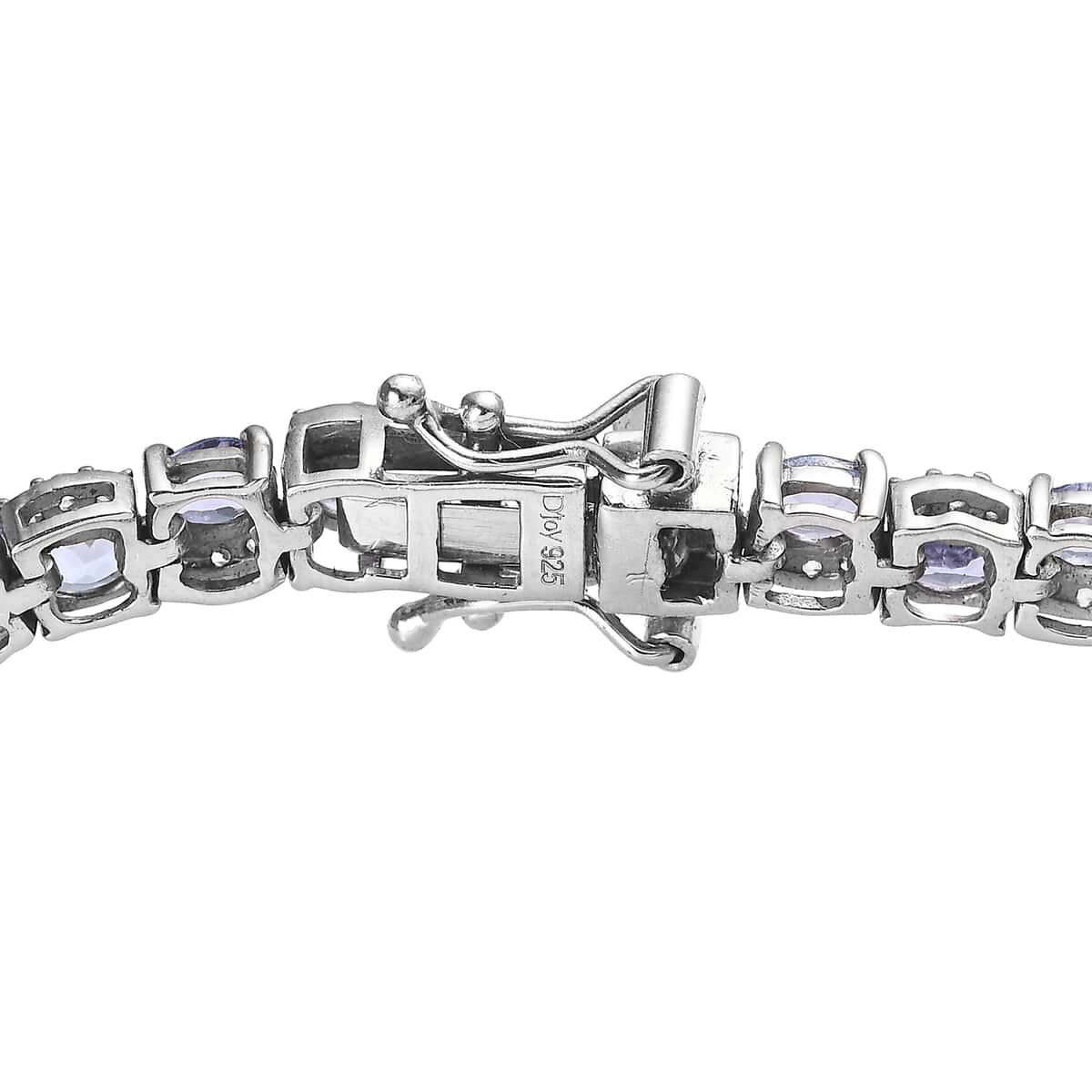 Tanzanite and White Zircon Bracelet in Platinum Over Sterling Silver (6.50 In) 7.15 ctw image number 3