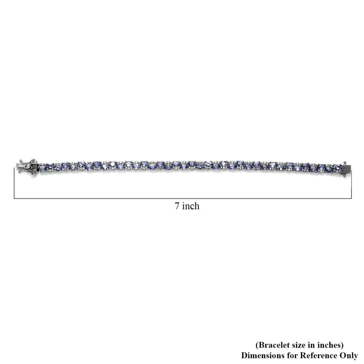 Tanzanite and White Zircon Bracelet in Platinum Over Sterling Silver (6.50 In) 7.15 ctw image number 4