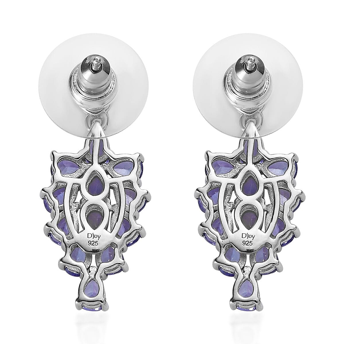 Tanzanite and White Zircon Earrings in Platinum Over Sterling Silver 3.60 ctw image number 3