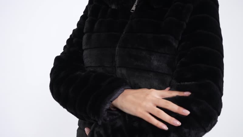 Tamsy Black Reversible Hoodie coat - One Side Cozy Faux Fur and One Side Puffer - M