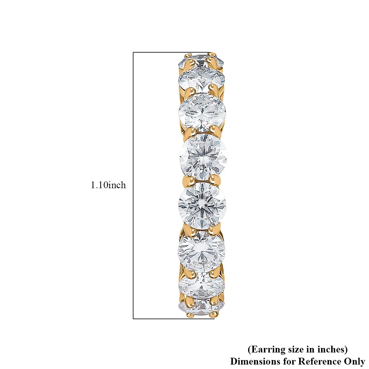  D'Joy White Moissanite 7.60 ctw Classic Hoop Earrings in 18K Vermeil Yellow Gold Over Sterling Silver