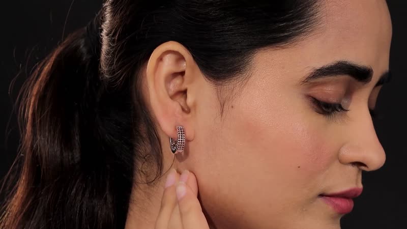 Mozambique Garnet Hoop Earrings in Platinum Over Sterling Silver 0.75 ctw