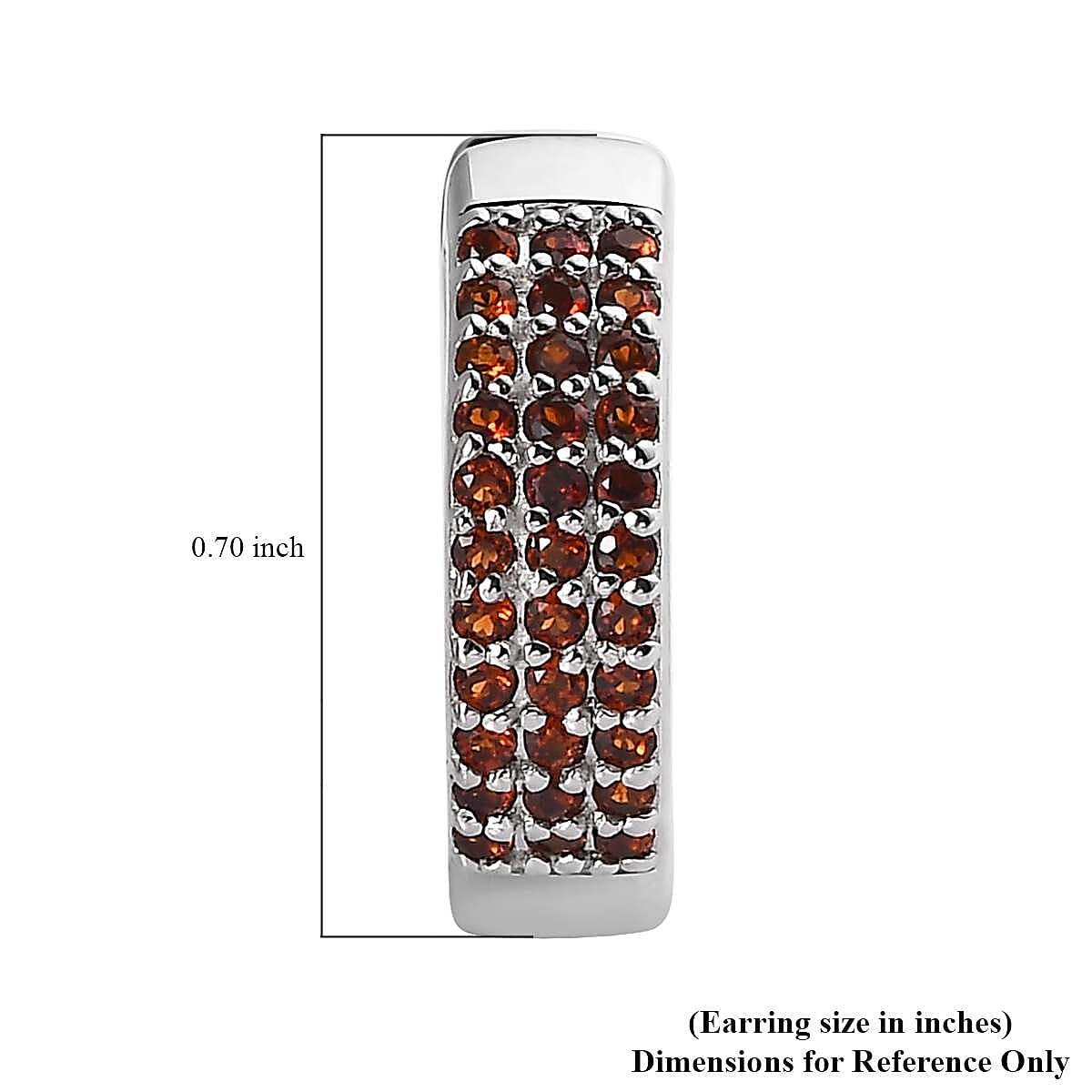 Mozambique Garnet Hoop Earrings in Platinum Over Sterling Silver 0.75 ctw image number 4