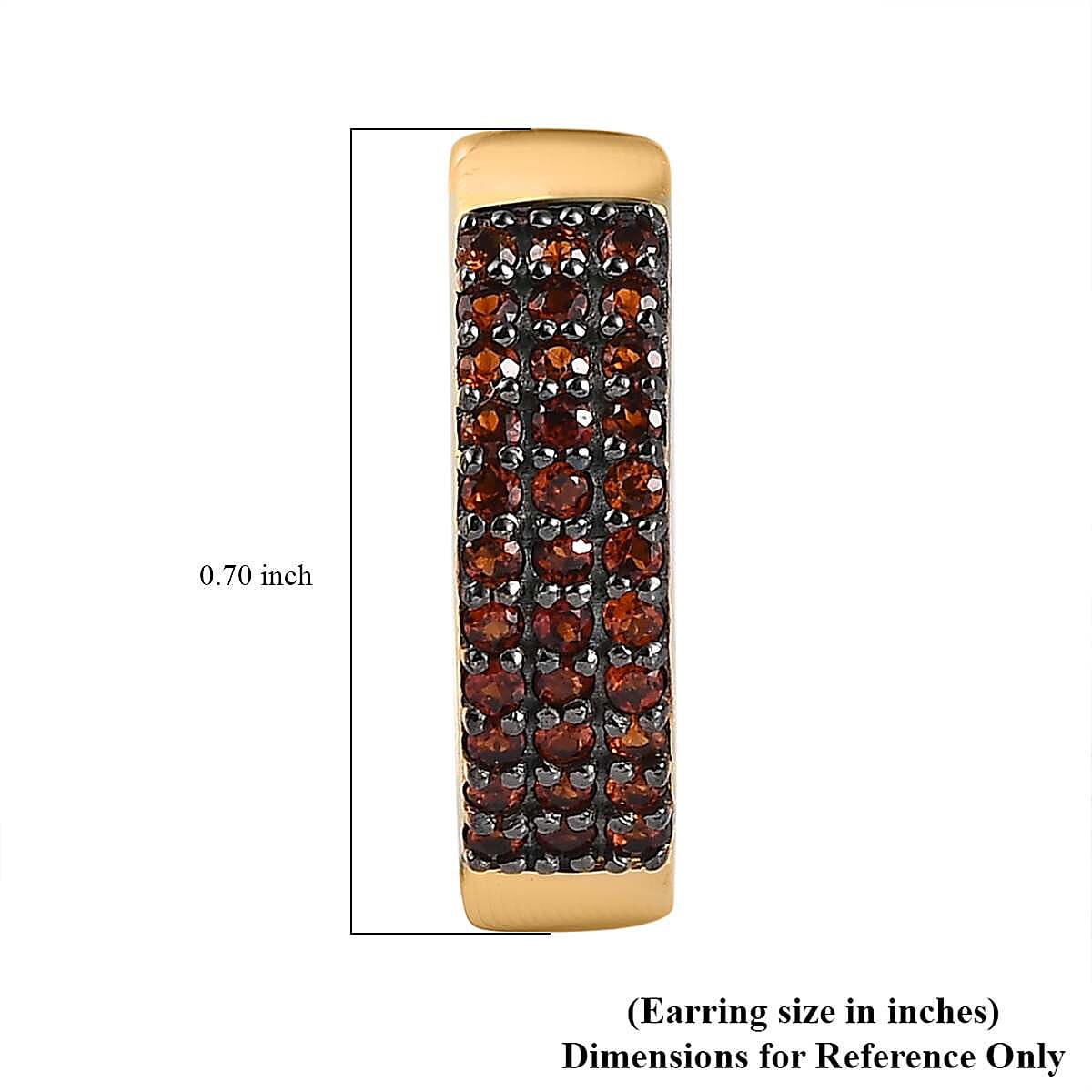 Mozambique Garnet Hoop Earrings in Vermeil Yellow Gold Over Sterling Silver 0.65 ctw image number 4