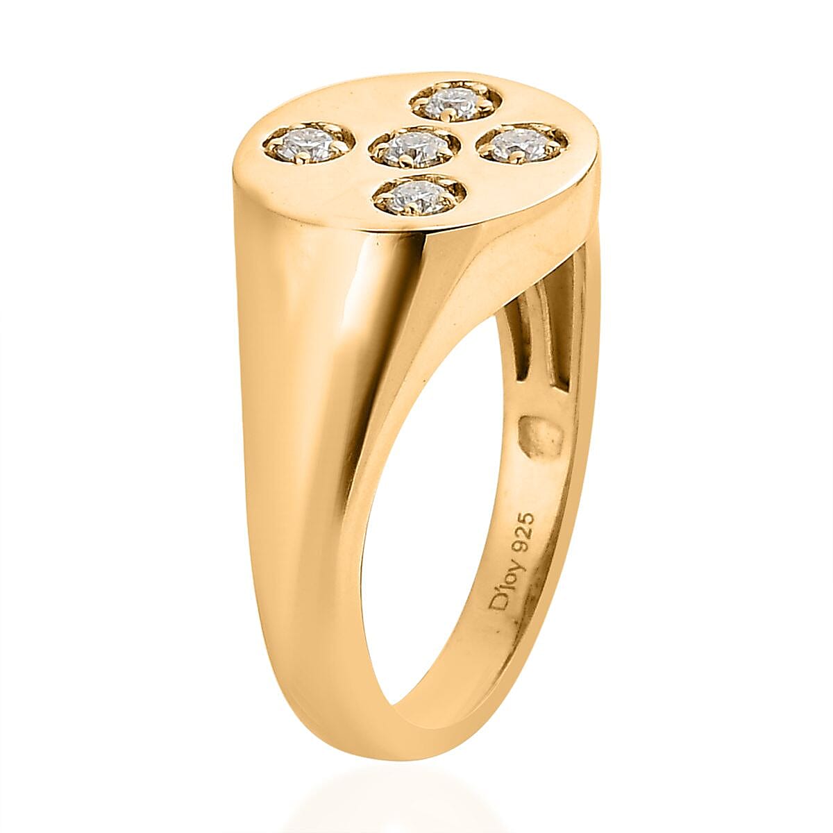 Moissanite Men's Ring in Vermeil Yellow Gold Over Sterling Silver (Size 11.0) 0.35 ctw image number 3
