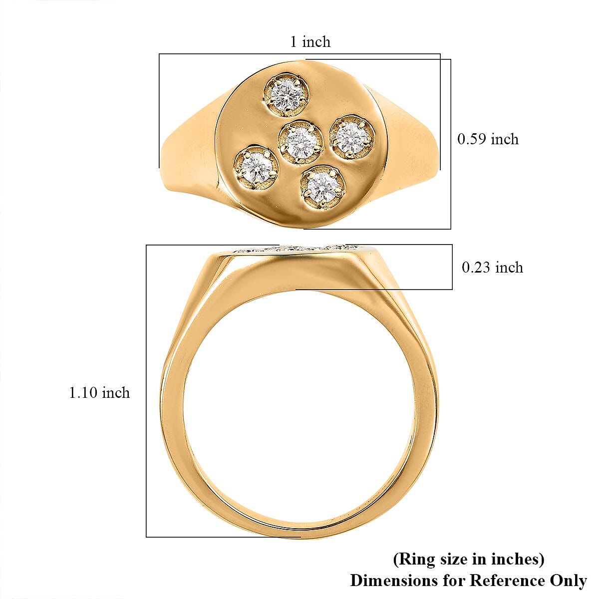 Moissanite Men's Ring in Vermeil Yellow Gold Over Sterling Silver (Size 11.0) 0.35 ctw image number 5