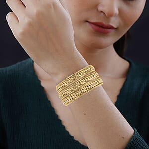 White Austrian Crystal Multi-Row Bracelet (7.50 In) in Goldtone