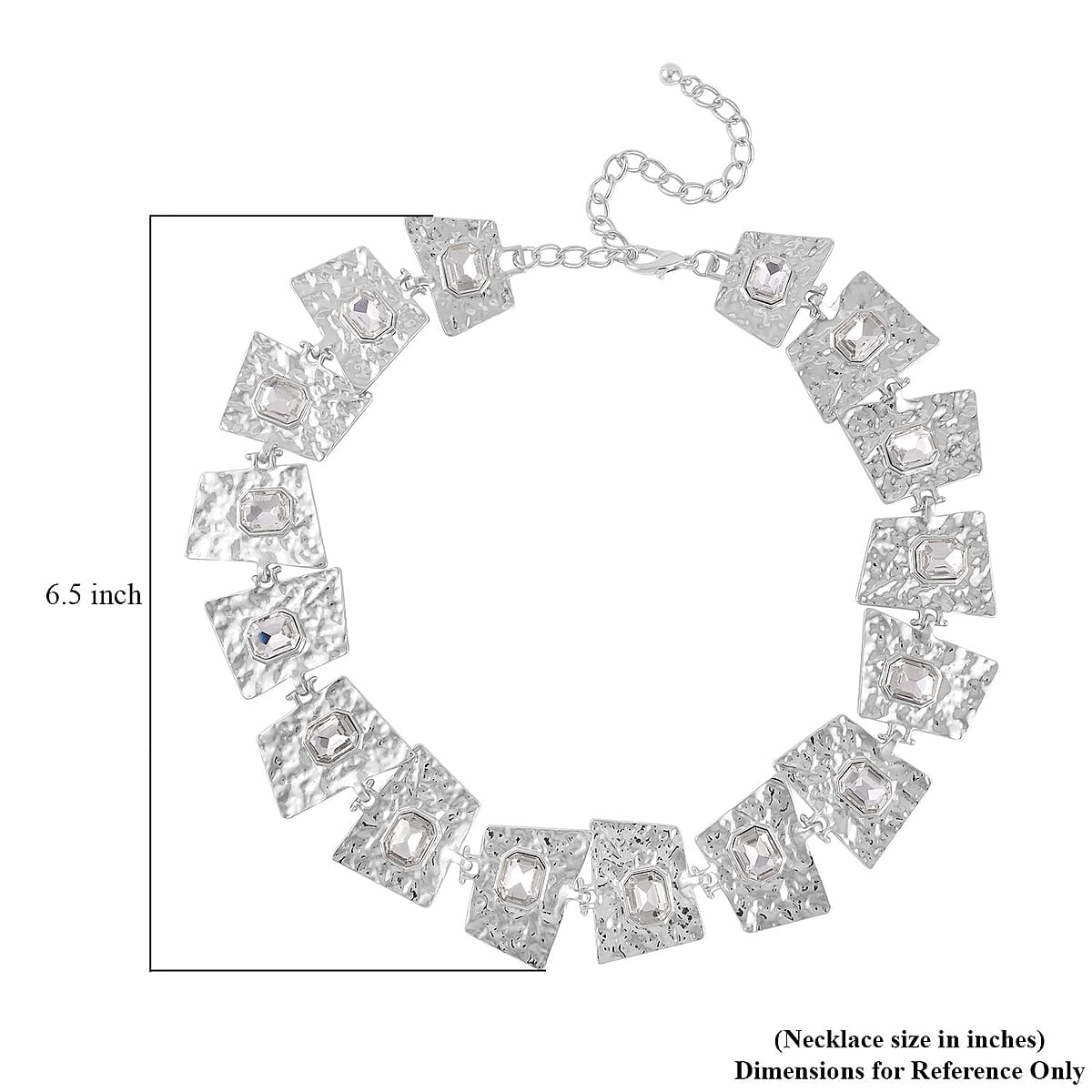 White Austrian Crystal Necklace in Silvertone 16-20 Inches image number 3