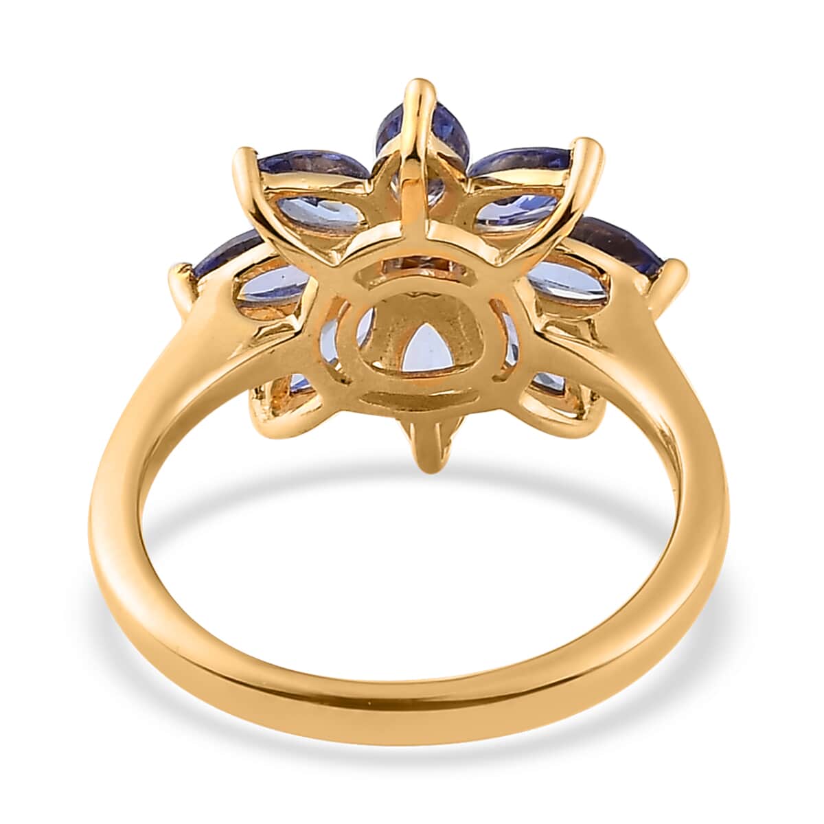 Tanzanite Floral Ring in Vermeil Yellow Gold Over Sterling Silver (Size 6.0) 2.20 ctw image number 4