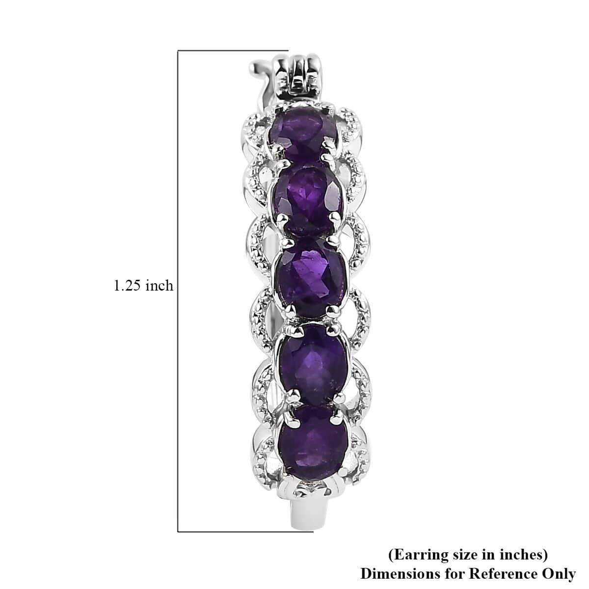 Karis Amethyst Hoop Earrings in Platinum Bond 2.90 ctw image number 4