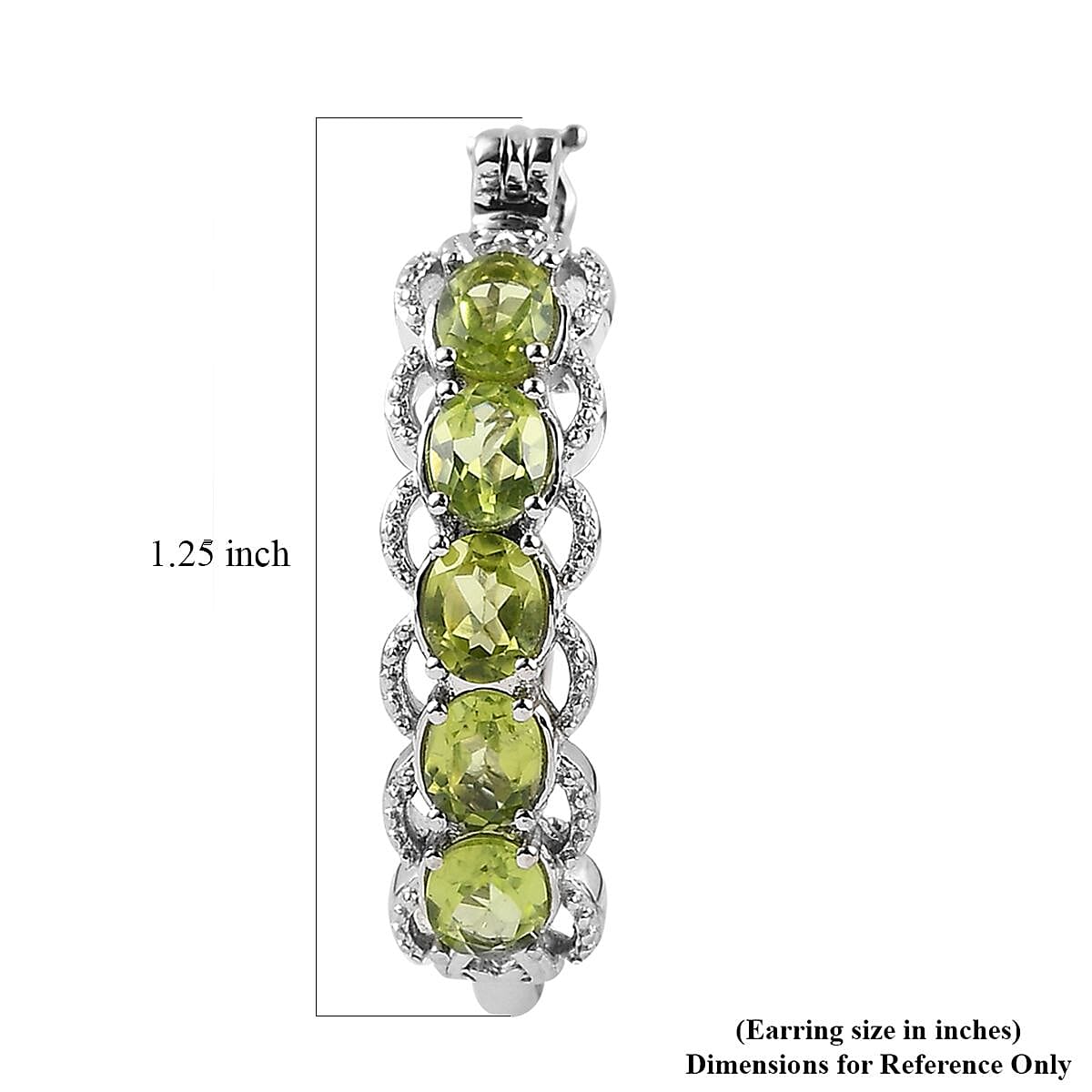Karis Peridot Hoop Earrings in Platinum Bond 3.25 ctw image number 4