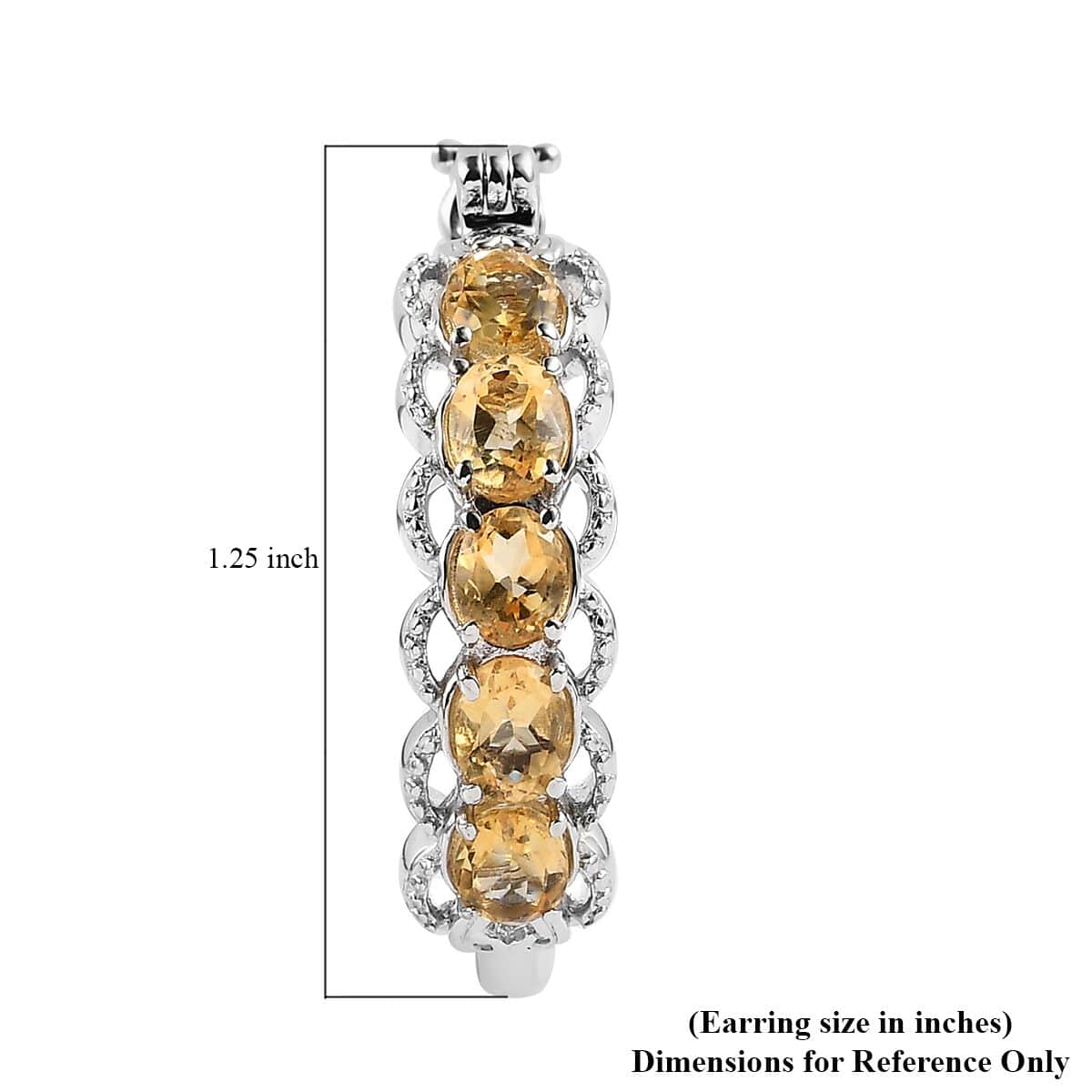 Karis Brazilian Citrine Hoop Earrings in Platinum Bond 3.00 ctw image number 4