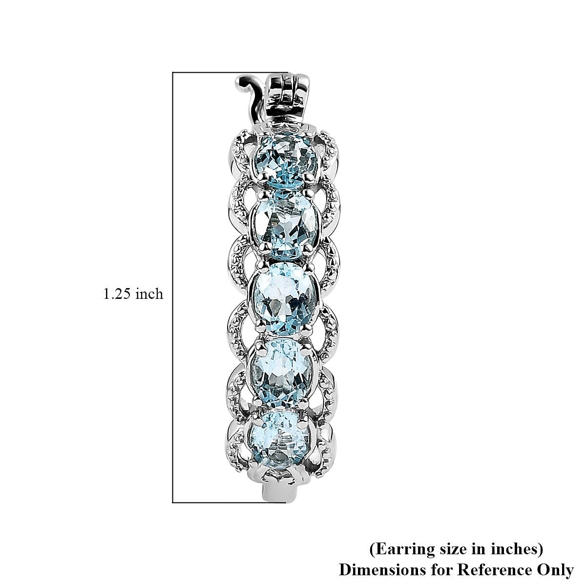 Karis Sky Blue Topaz Hoop Earrings in Platinum Bond 3.75 ctw image number 2